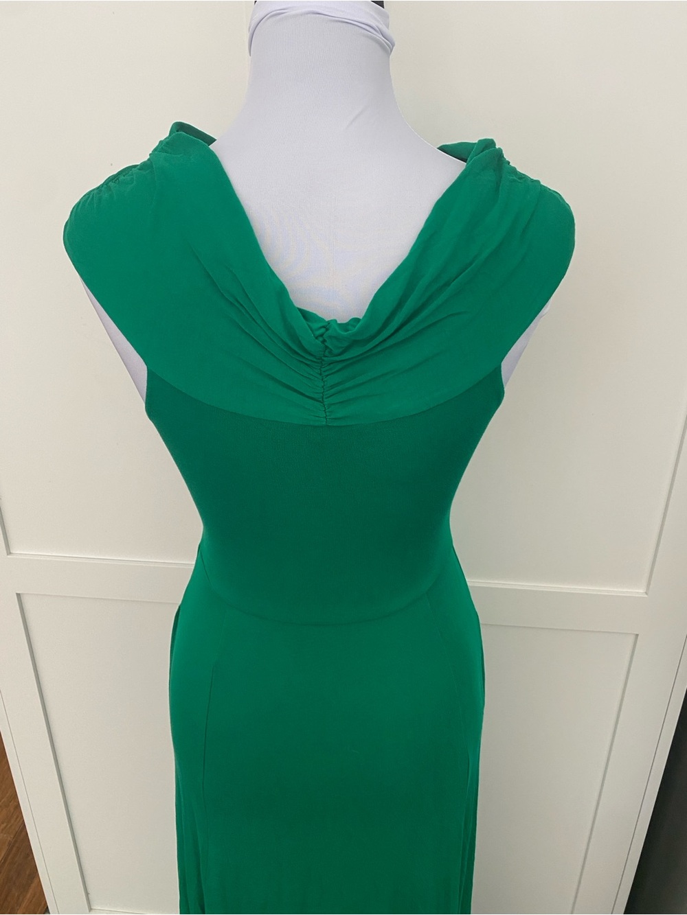 Boden Bardot Kelly Green Crisscross Twist Front Jersey Maxi Dress Viscose Size 4 - Picture 3 of 11